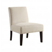 OSP Home Furnishings LAG51-X12 Laguna Chair Laguna Chair in Oyster Velvet Fabric with Dark Espresso Legs